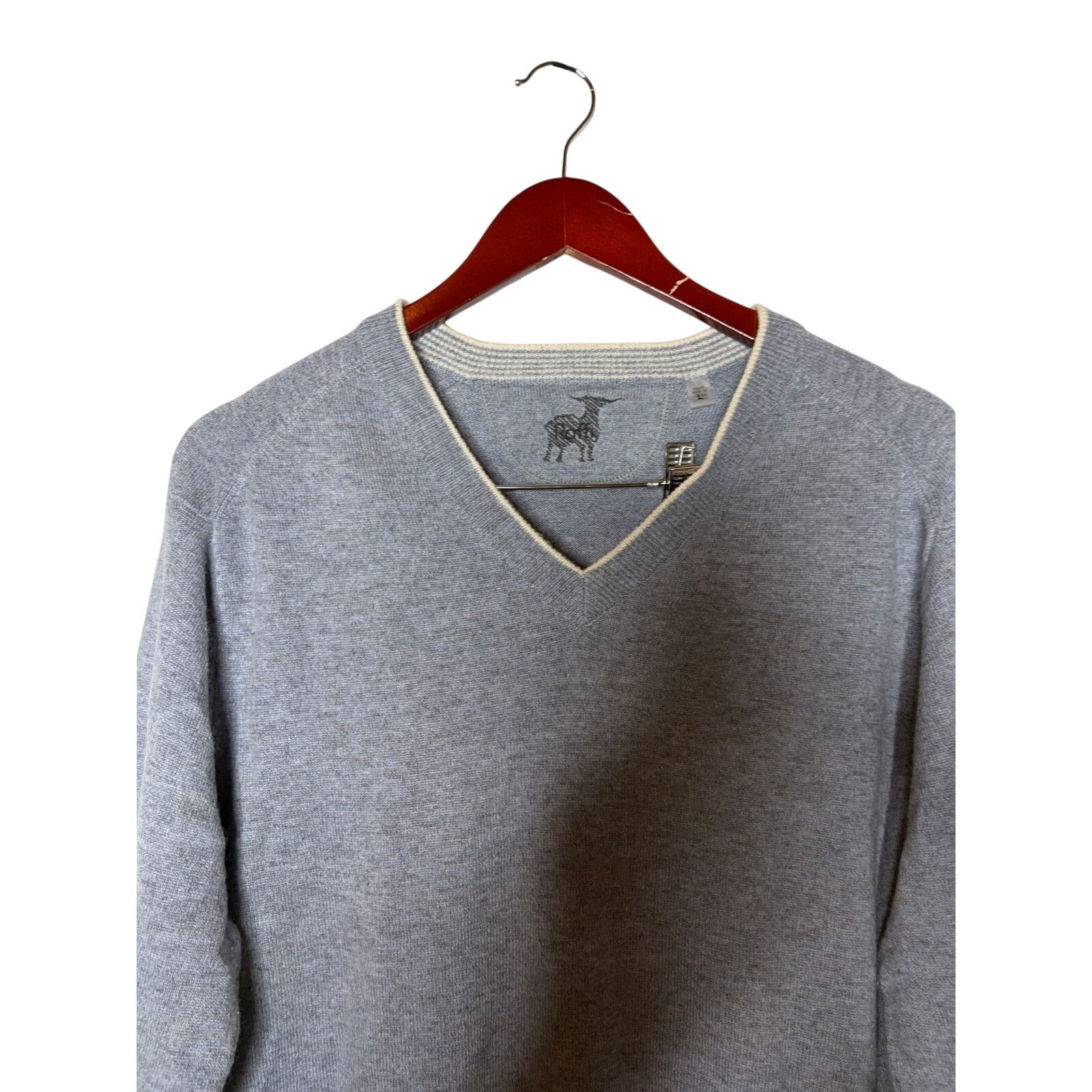 Raffi Raffi Blue Grey V neck cashmere pullover sz L Size US L / EU 52-54 / 3 - 3 Thumbnail