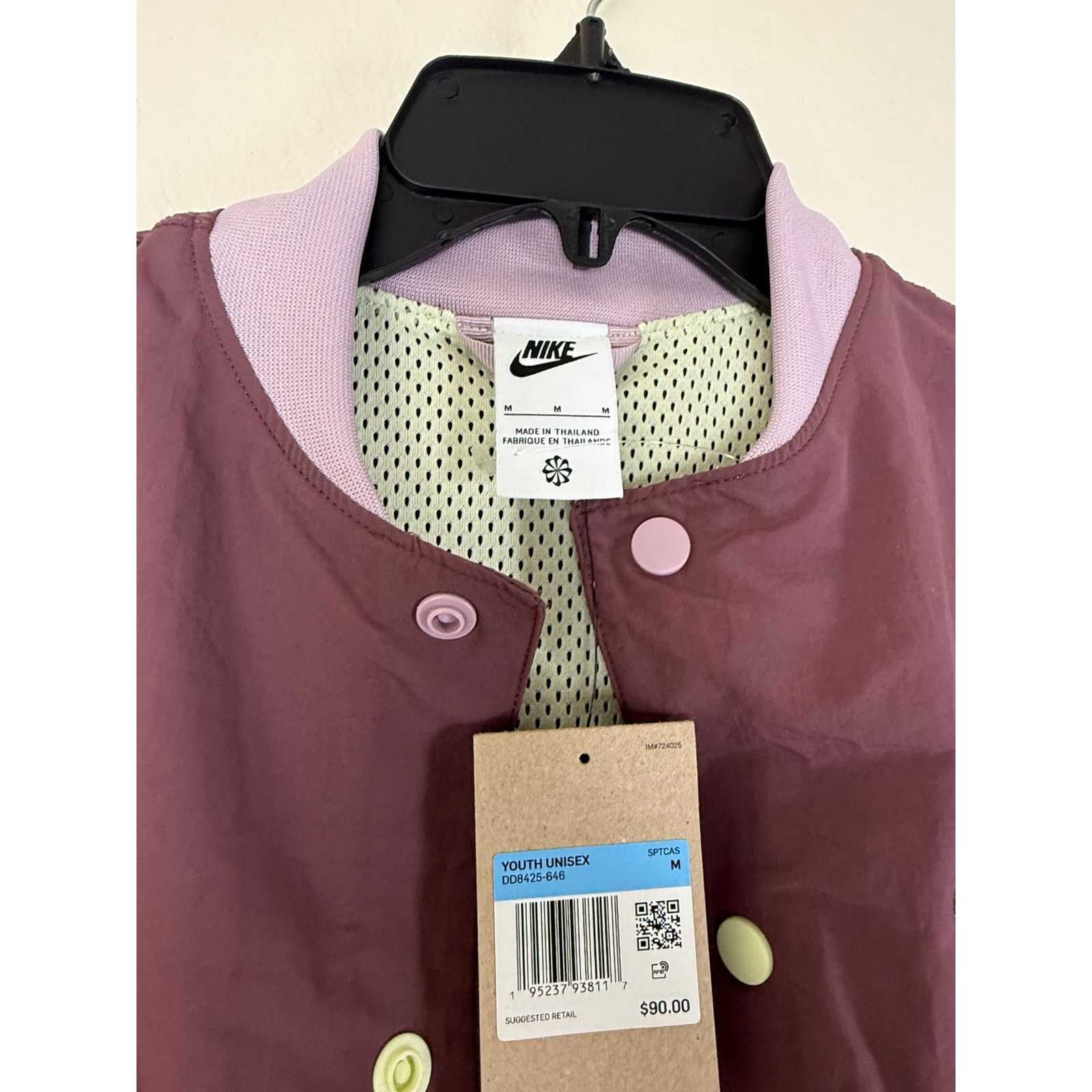 Nike Nike Youth Unisex Button Down Jacket - Size M - Mauve Size M / US 6-8 / IT 42-44 - 2 Thumbnail