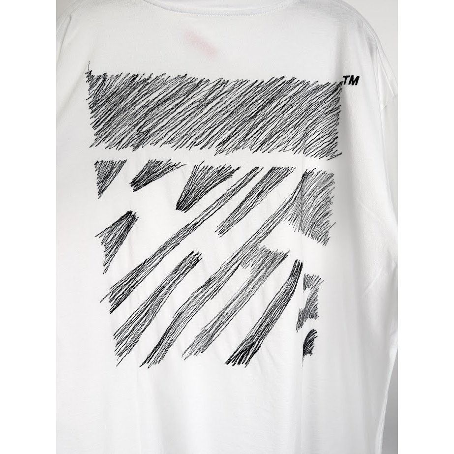 Off-White o1rshd1 Scribble Diag Over S/S Tee in White/Black Size US M / EU 48-50 / 2 - 16 Thumbnail