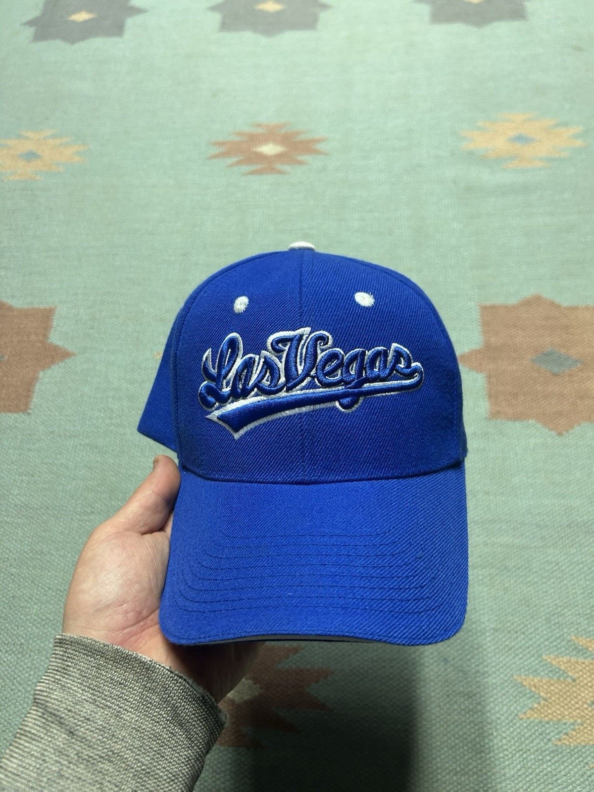 Vintage Vtg strapback hat cap Las Vegas Nevada script embroidered Size ONE SIZE - 2 Thumbnail