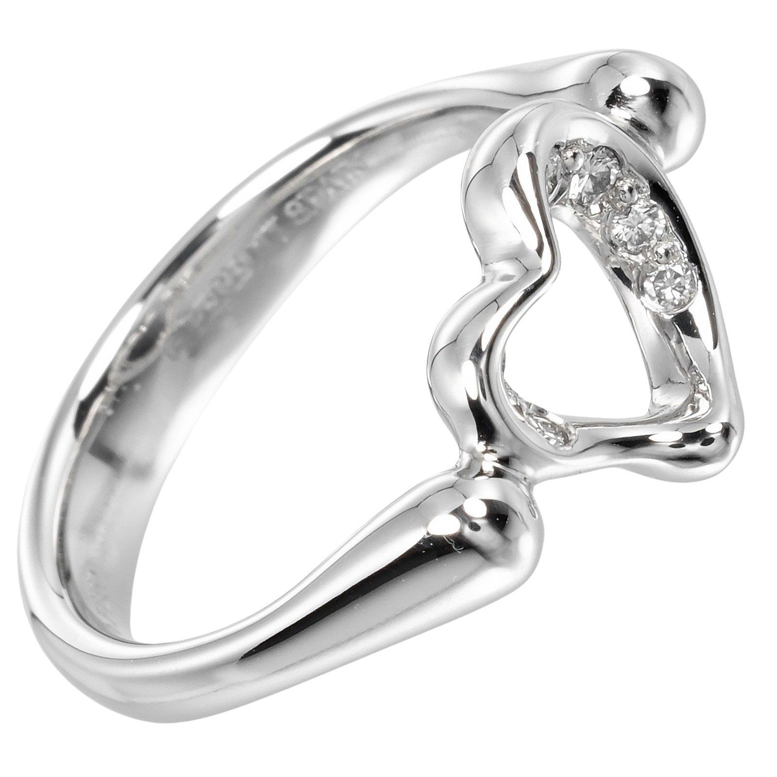 Tiffany & Co. Tiffany & Co. Elsa Peretti Open Heart Ring Platinum with Diamonds Size ONE SIZE - 1 Thumbnail