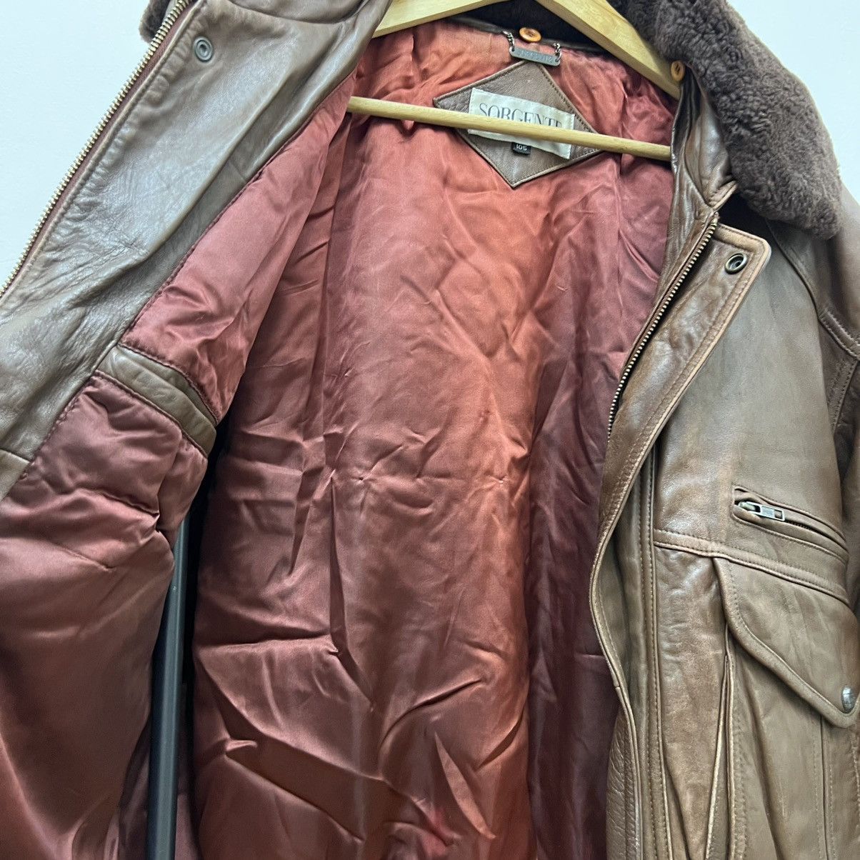 Leather Vintage Classic Aviator Leather Shearling Collar Jacket Size US XL / EU 56 / 4 - 5 Thumbnail