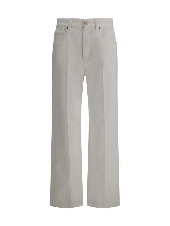 Brunello Cucinelli BRUNELLO CUCINELLI Women Straight Pants M0H81P5568 C600R WHITE Size 34" / US 12 / IT 48 - 1 Thumbnail