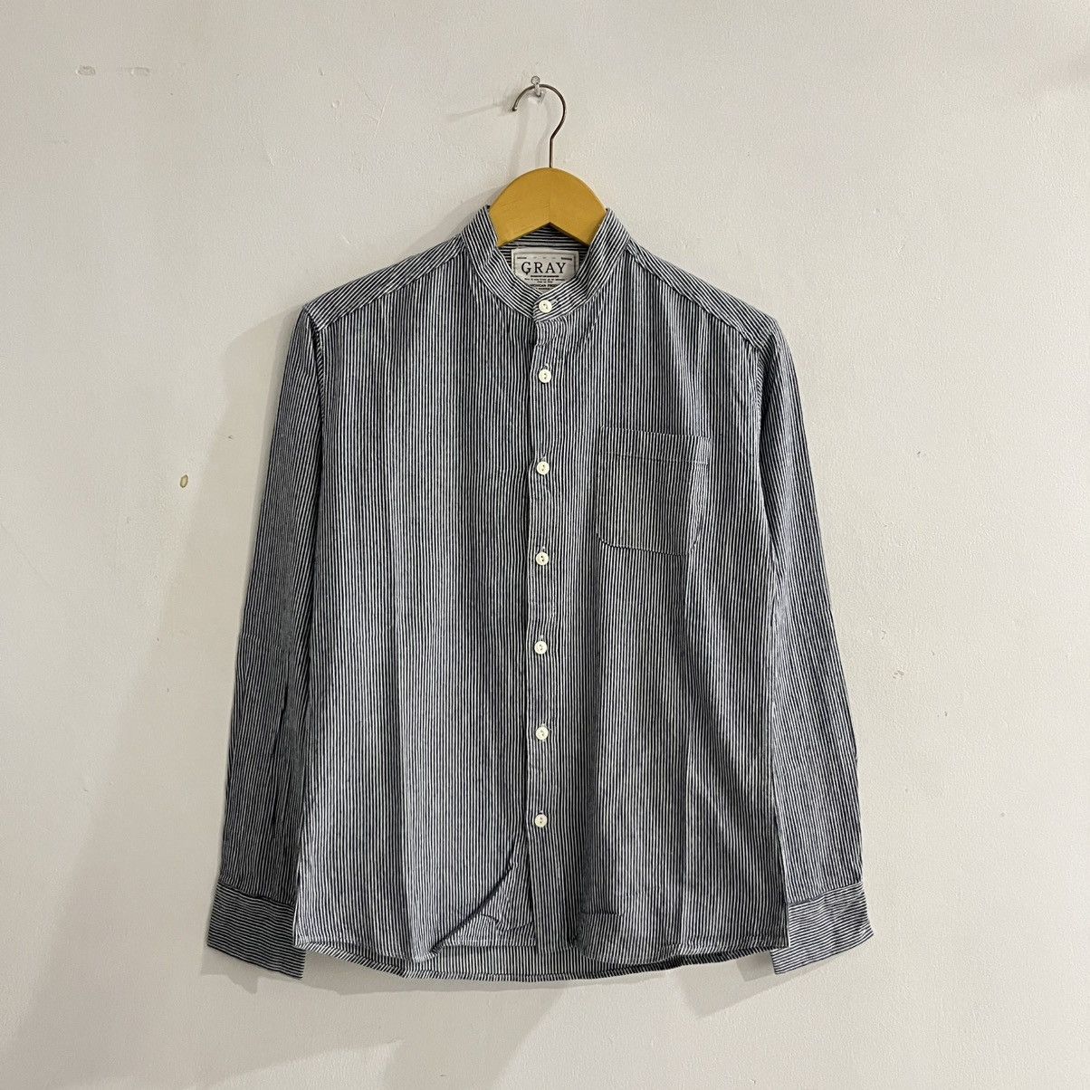 Japanese Brand Gray - Striped Longsleeve Shirt Size US M / EU 48-50 / 2 - 1 Thumbnail
