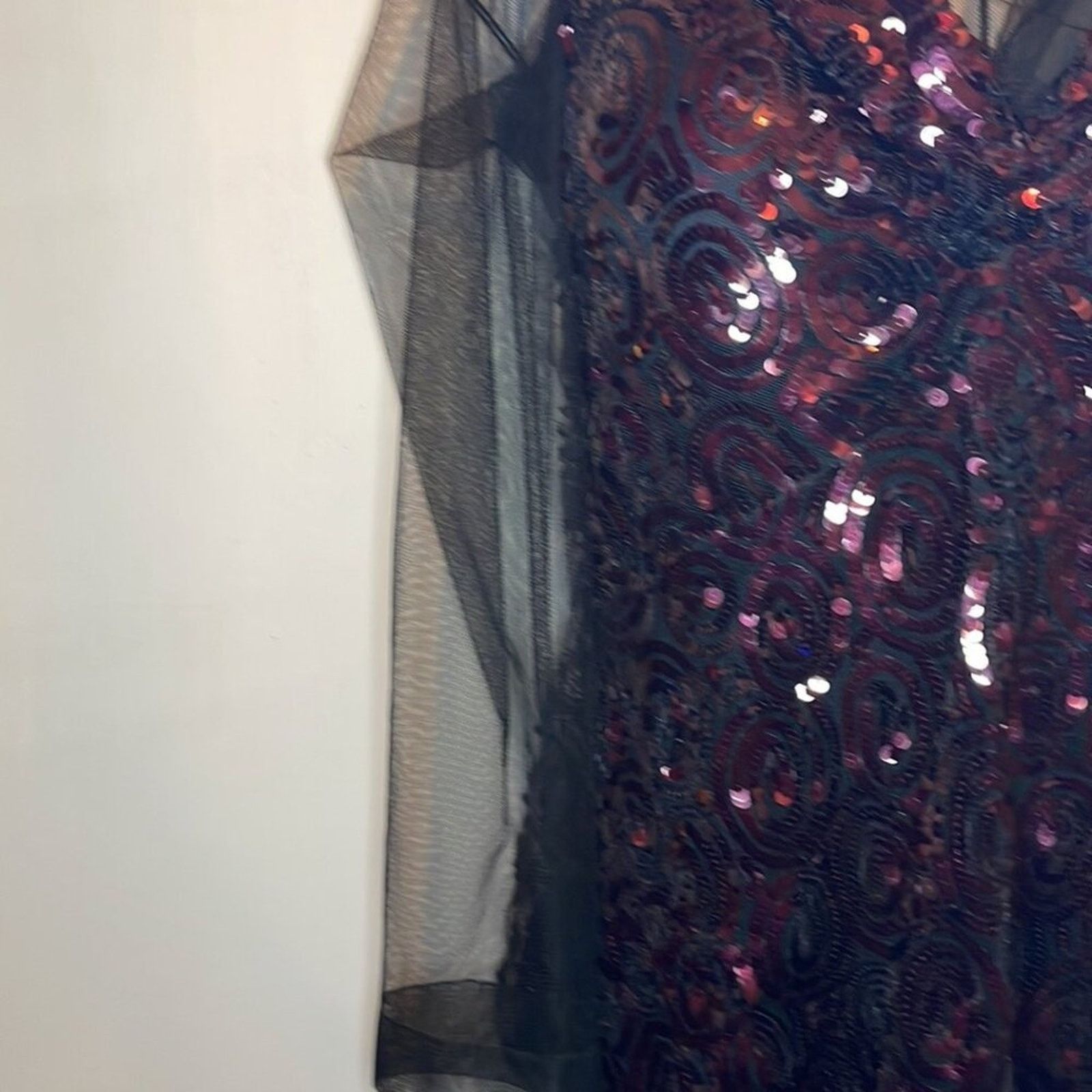 Dries Van Noten Dries Van Noten Carti net mesh purple sequins layered top Size S / US 4 / IT 40 - 6 Thumbnail