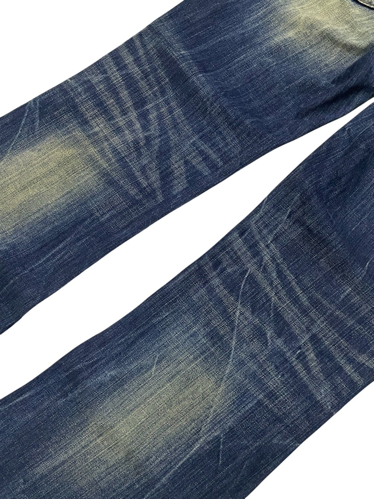 Japanese Brand × LOWBOX × semanticdesign Red Pepper Japan Leather Feather Wings Mud Wash Flare Jeans Size US 30 / EU 46 - 18 Thumbnail