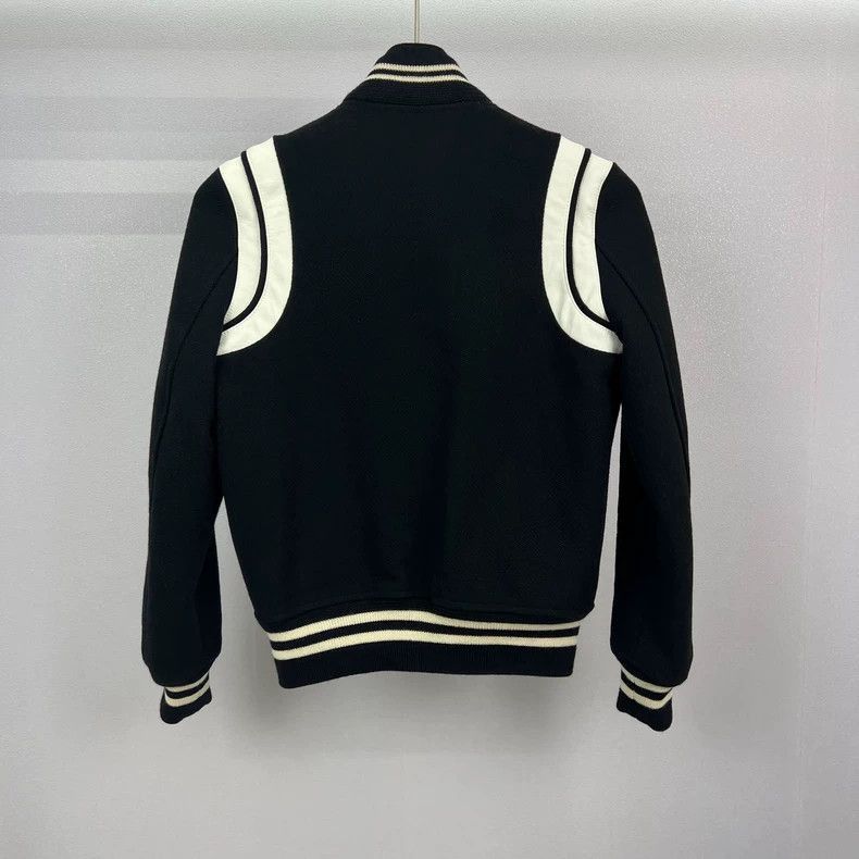 Saint Laurent Paris Saint Laurent Paris Saint Laurent Striped Baseball Jacket Size S / US 4 / IT 40 - 2 Thumbnail