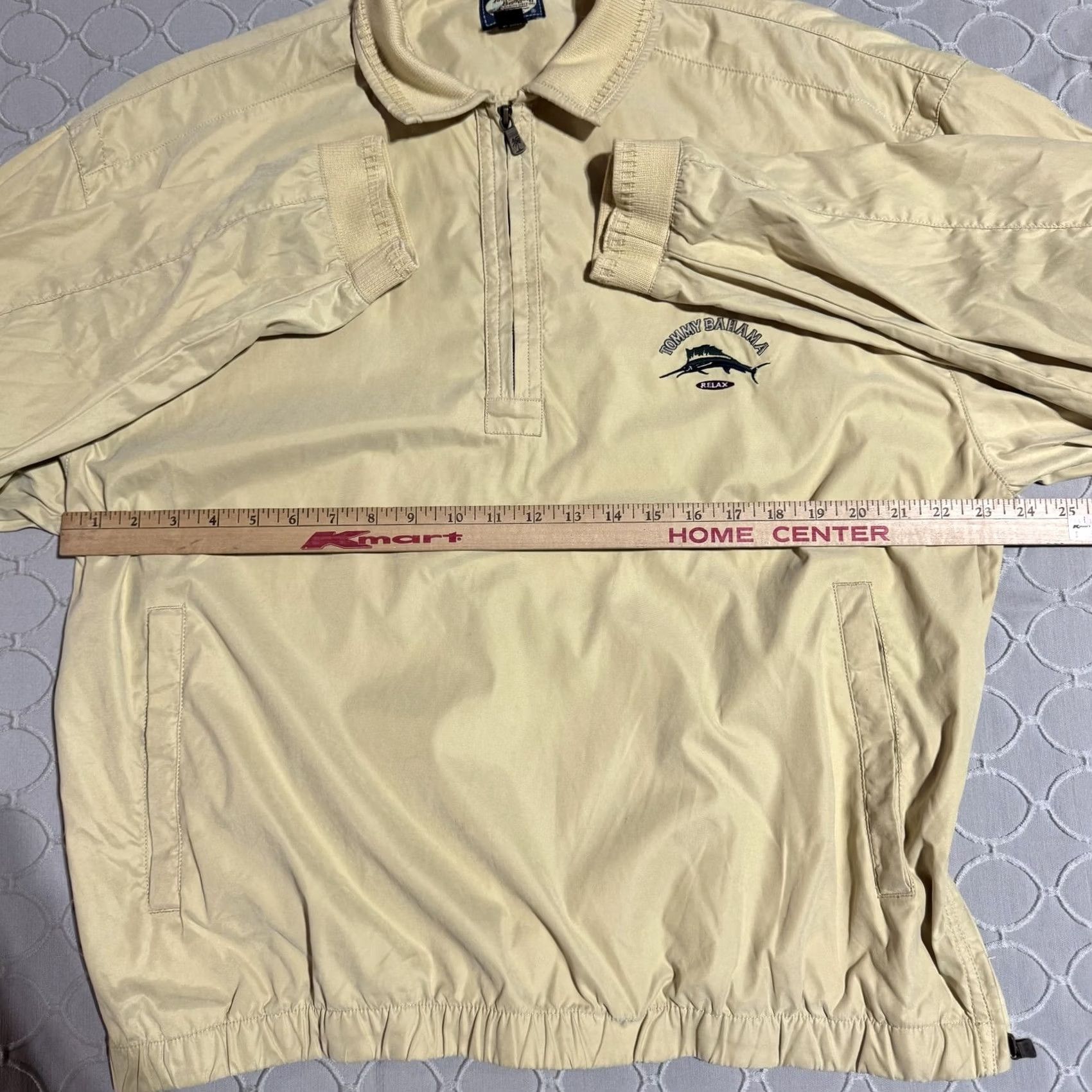 Tommy Bahama Tommy Bahama Jacket Mens Large Half Zip Windbreaker Outdoor Lightweight Beige Pullover Relax Logo Navy? Size US L / EU 52-54 / 3 - 5 Thumbnail