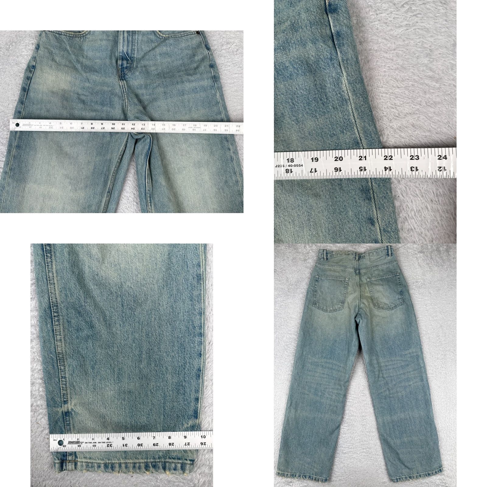 Zara Zara Jeans Womens 31 Blue Denim Wide Leg High Rise Cotton Blend Med Wash 30x31 Size 24" / US 00 / IT 34 - 9 Thumbnail
