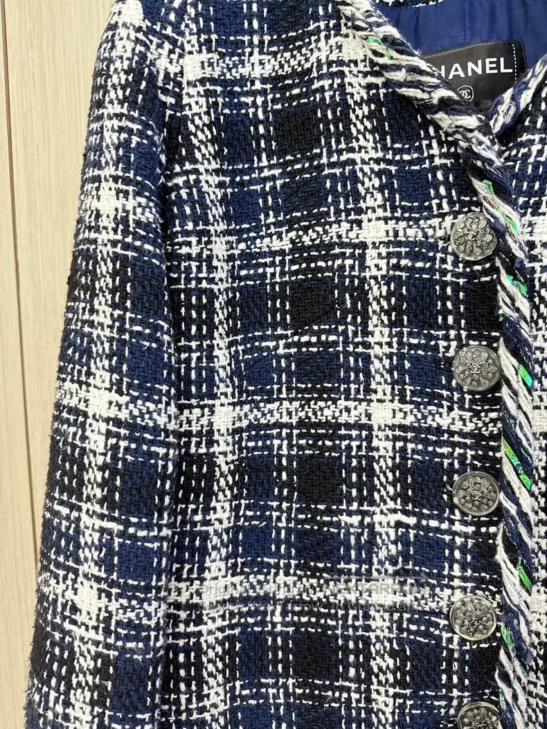 Chanel Chanel 18S Waterfall Series Runway Blue and White Plaid Gr Size XS / US 0-2 / IT 36-38 - 3 Thumbnail