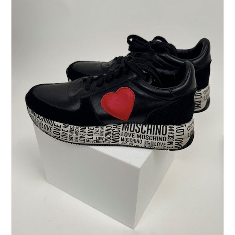 Moschino Love Moschino Heart Patch Platform Sneakers Black Size 8 Size US 8 / IT 38 - 14 Thumbnail