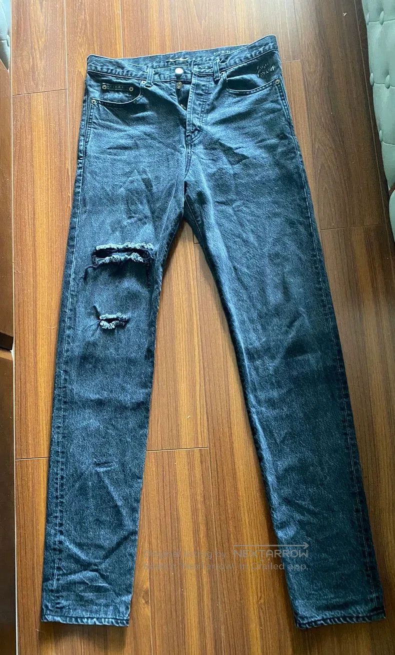 Saint Laurent Paris Saint Laurent Distressed Black Denim Jeans. Size US 31 - 1 Thumbnail