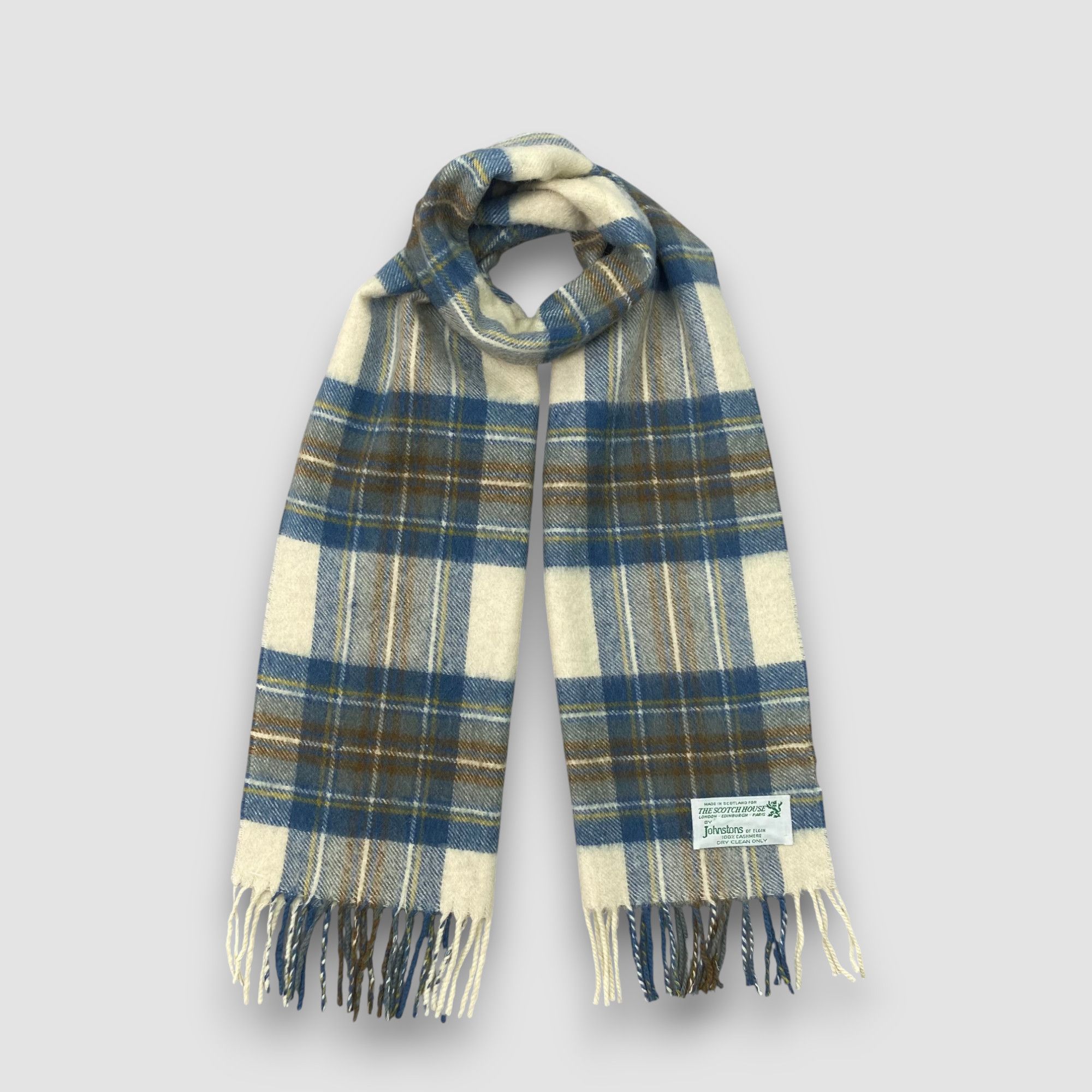 Johnstons Of Elgin Vintage Johnstons of Elgin Scarf Muffler Wool Plaid Scarves Size ONE SIZE - 1 Thumbnail