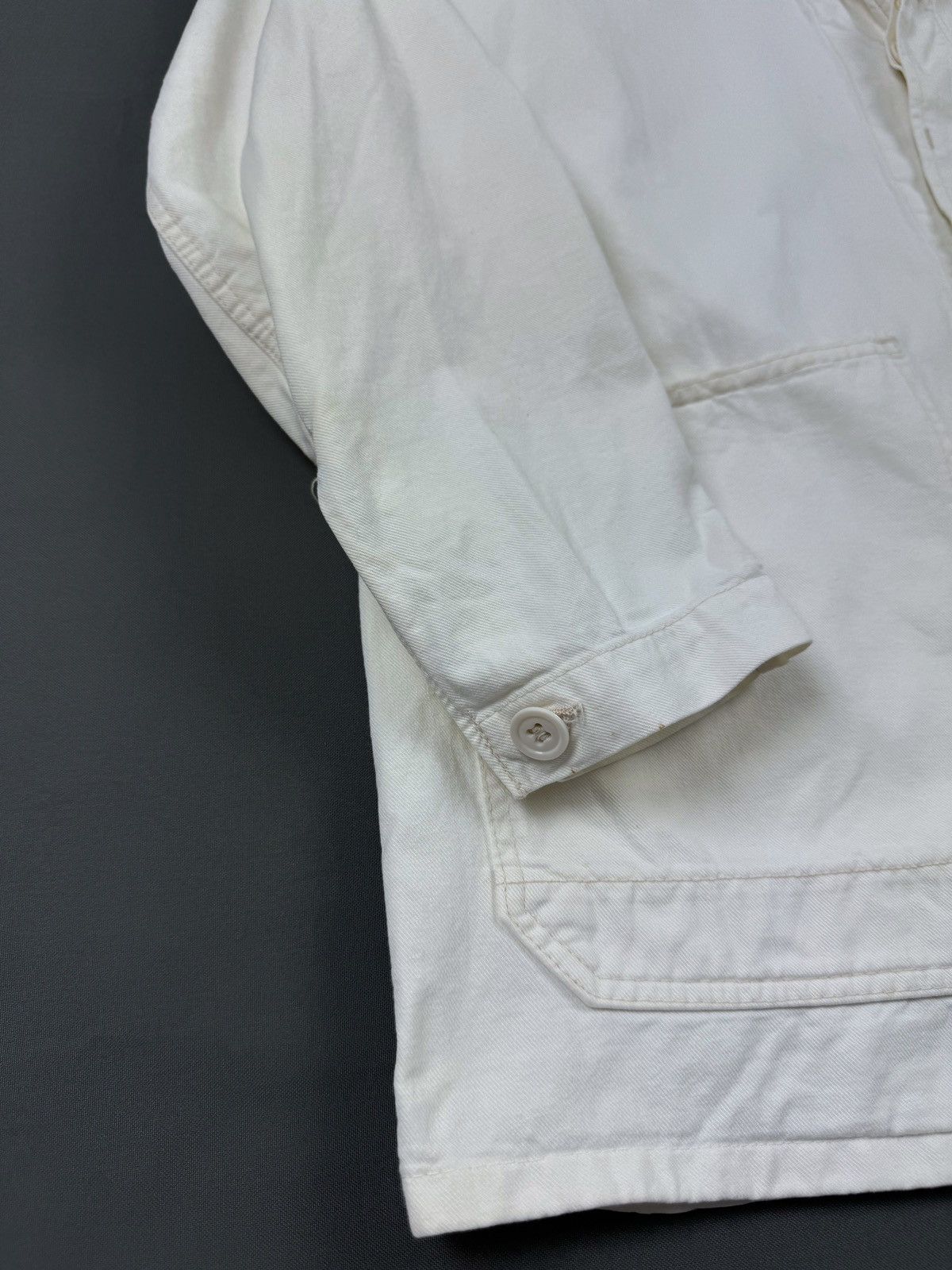 Vintage 70-80ʼs Vintage White Cotton Work Jacket Size US XL / EU 56 / 4 - 5 Thumbnail