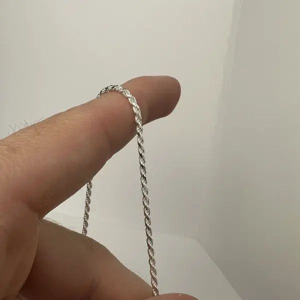 Jewelry Silver Chain Solid .925 Silver Rope Chain 2mm 22 Inches Size ONE SIZE - 4 Thumbnail