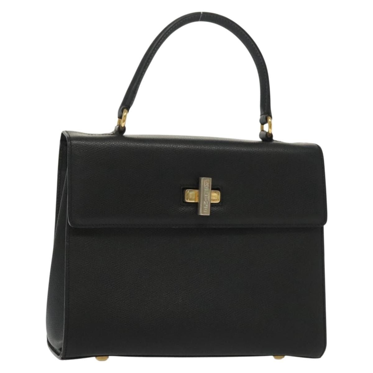 Celine CELINE Hand Bag Leather Black Gold Size ONE SIZE - 1 Thumbnail