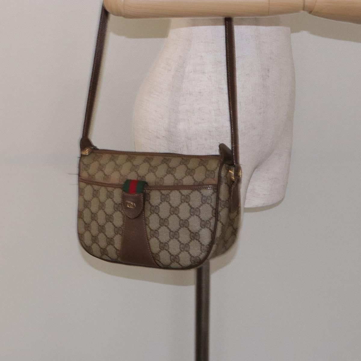 Gucci GUCCI GG Supreme Web Sherry Line Shoulder Bag Pvc Beige 001 Size ONE SIZE - 24 Thumbnail