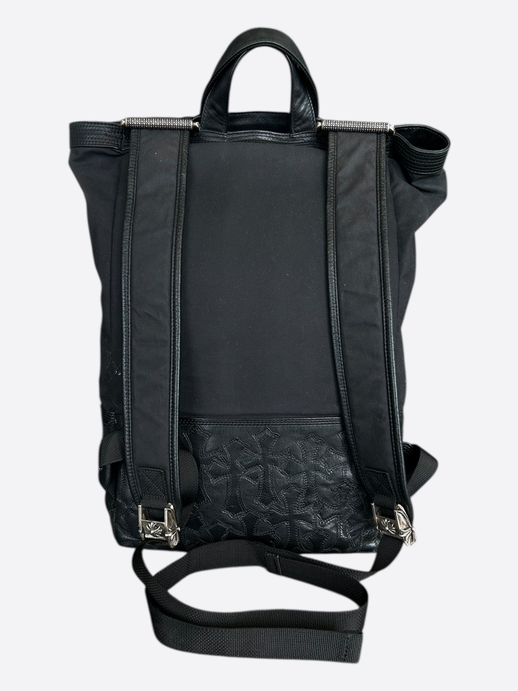 Chrome Hearts Chrome Hearts Black Leather Cross Patch Two-Way Backpack Size ONE SIZE - 3 Thumbnail