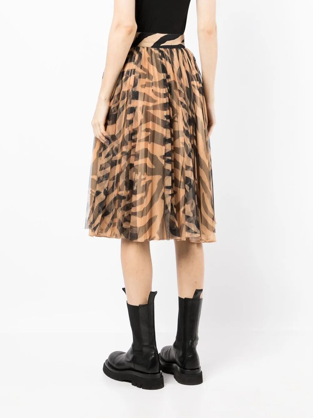 Off-White o1y1225 Midi Skirt in Black/Beige Size 30" / US 8 / IT 44 - 4 Thumbnail