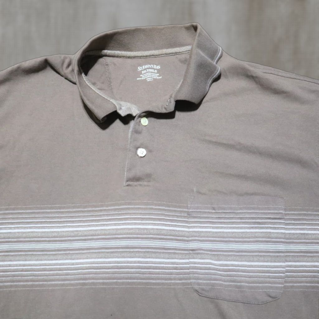 Vintage VINTAGE St. John's Bay Men's Polo Shirt Short Sleeve Adult 2XL Brown 90s Golf Size US XXL / EU 58 / 5 - 1 Thumbnail