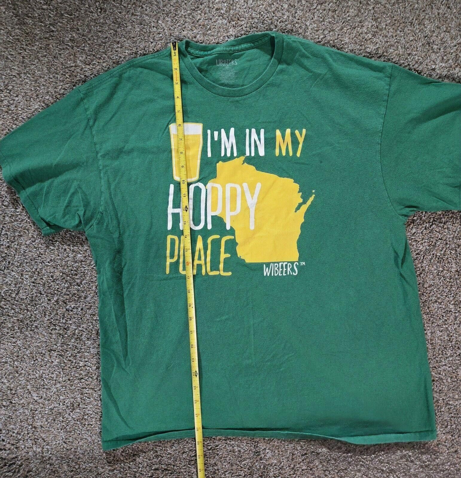 Designer UR Beers "I'm In My Hoppy Place" Green Wisconsin TShirt 2XL Size US XXL / EU 58 / 5 - 4 Thumbnail