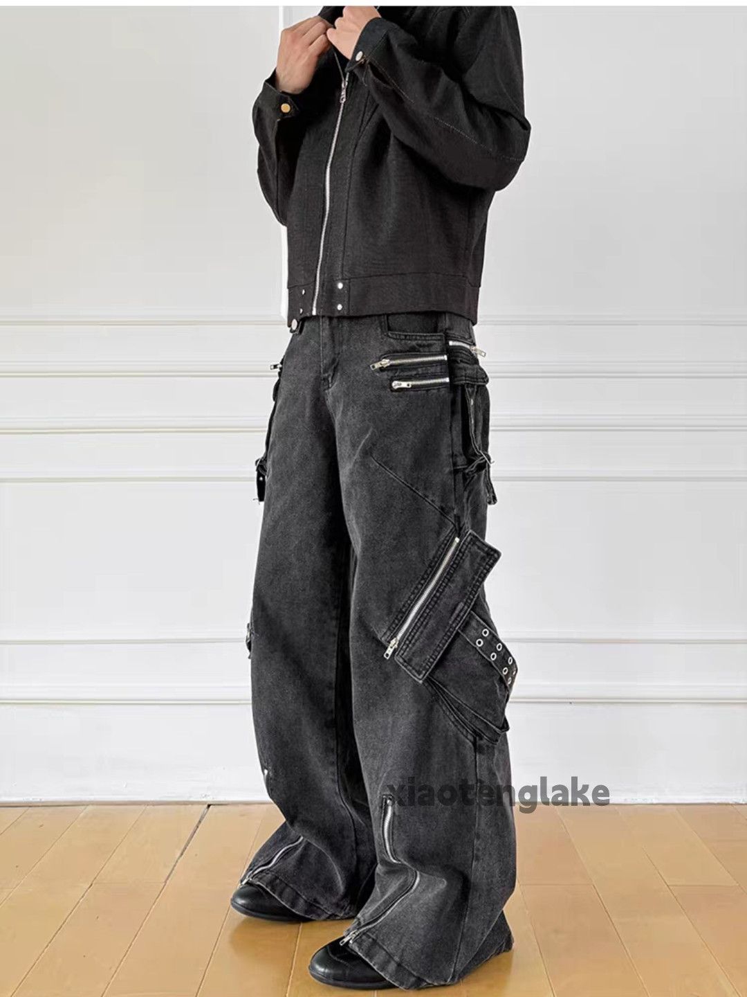 Vintage Unisex outdoor utility dance skate hiphop zipper jeans Size US 32 / EU 48 - 3 Thumbnail