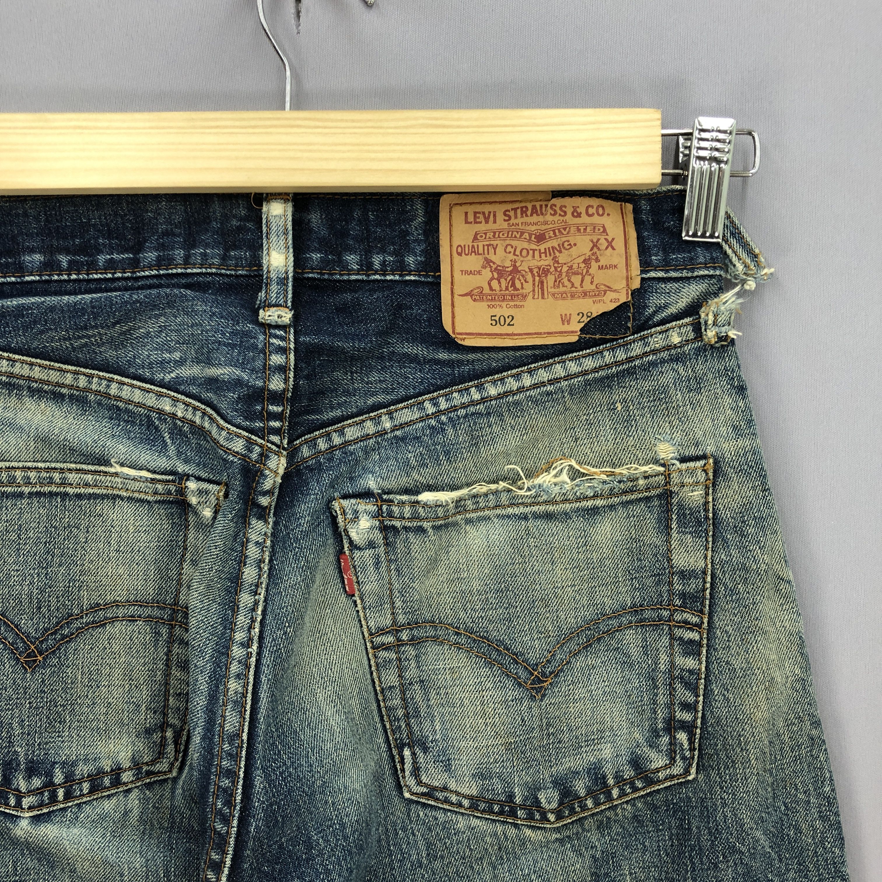 Levi's Vintage 90s Levi's Selvedge Jeans Levis 502 Distressed Denim Size 26" / US 2 / IT 38 - 5 Thumbnail
