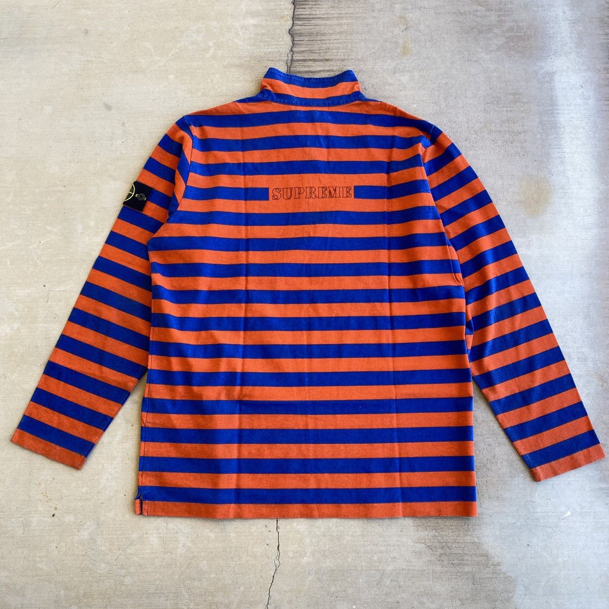 Stone Island × Supreme Supreme Stone Island Quarter Zip Longsleeve Top Orange 2016 Size US L / EU 52-54 / 3 - 9 Thumbnail