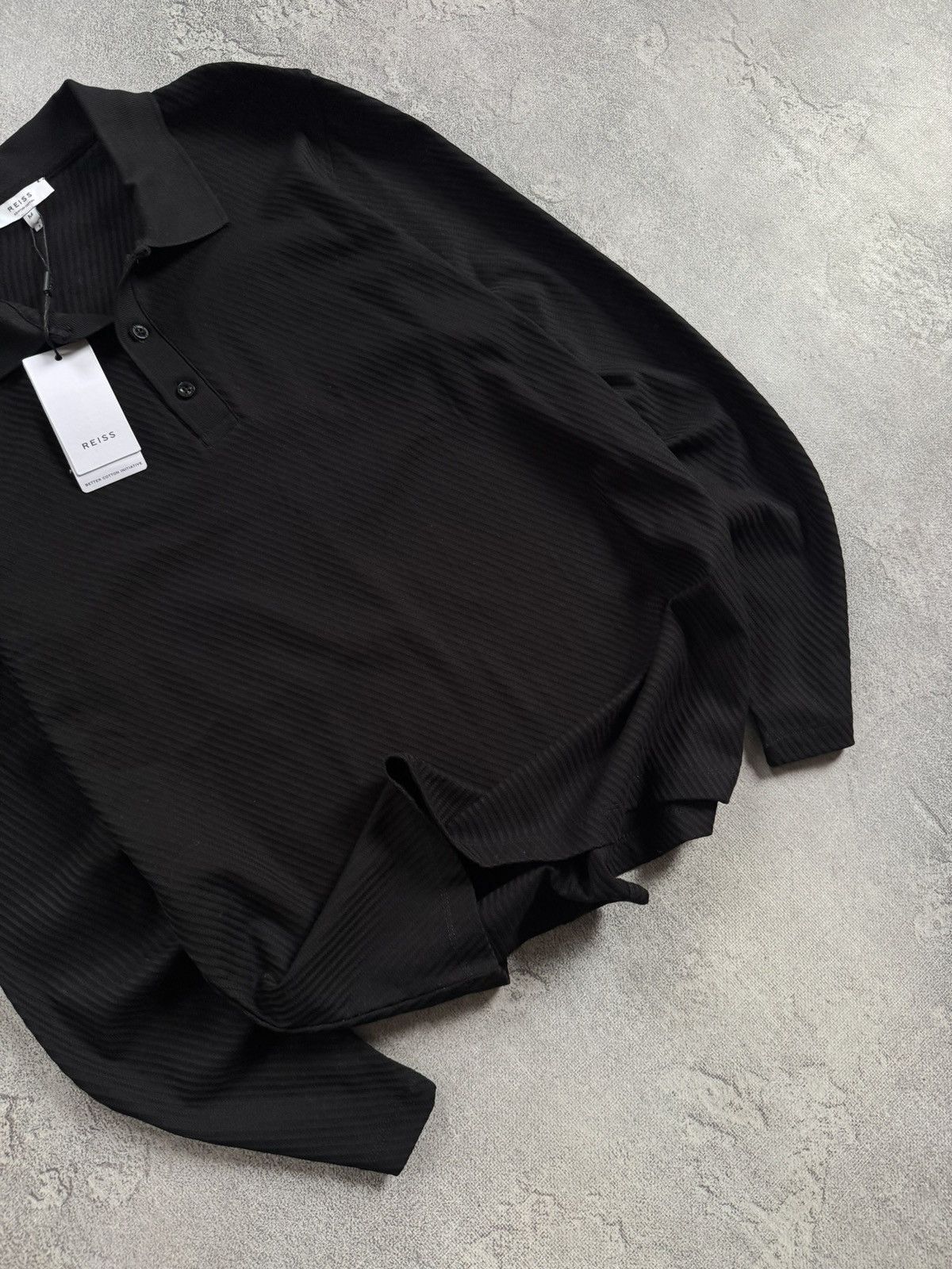 Reiss NEW Reiss M/size Chester LS textured polo long sleeve jumper Size US M / EU 48-50 / 2 - 3 Thumbnail