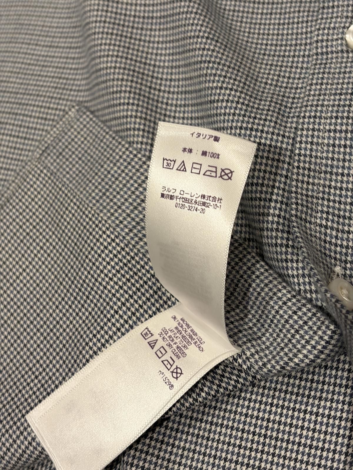 Ralph Lauren Purple Label Ralph Lauren Purple Label Brushed Cotton Micro-Check Shirt Size US M / EU 48-50 / 2 - 9 Thumbnail