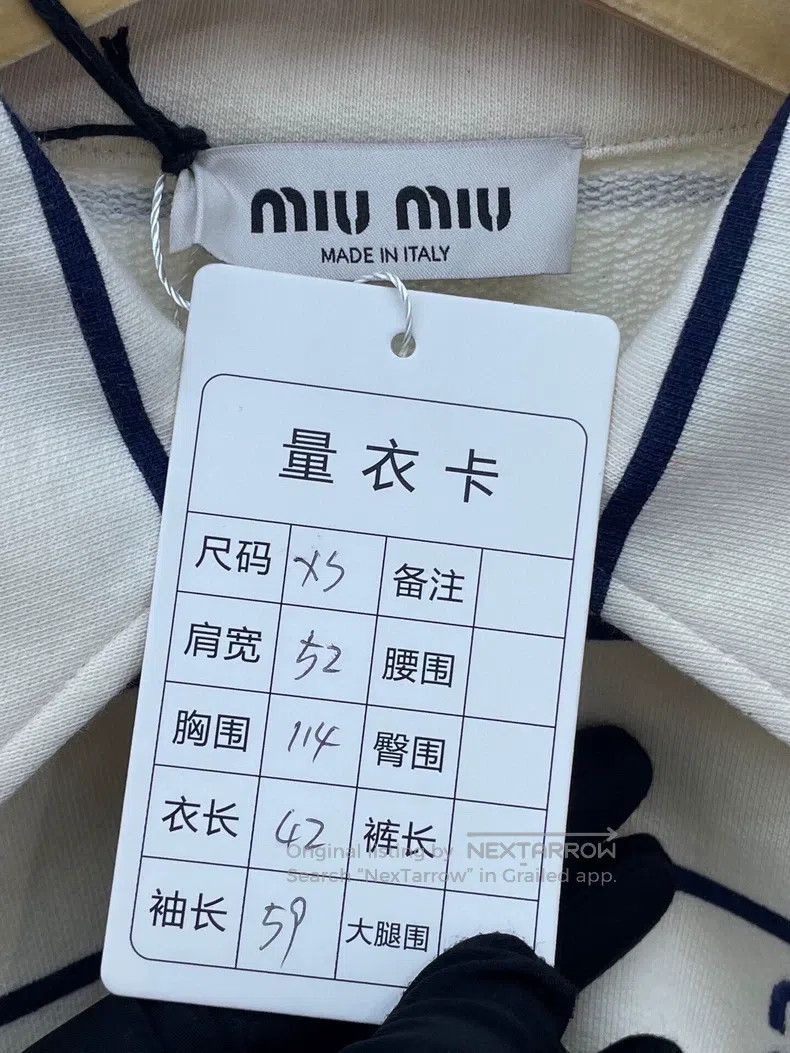 Miu Miu Miu Miu Size XS Striped embroidery logo leisure sweater Size XS / US 0-2 / IT 36-38 - 5 Thumbnail