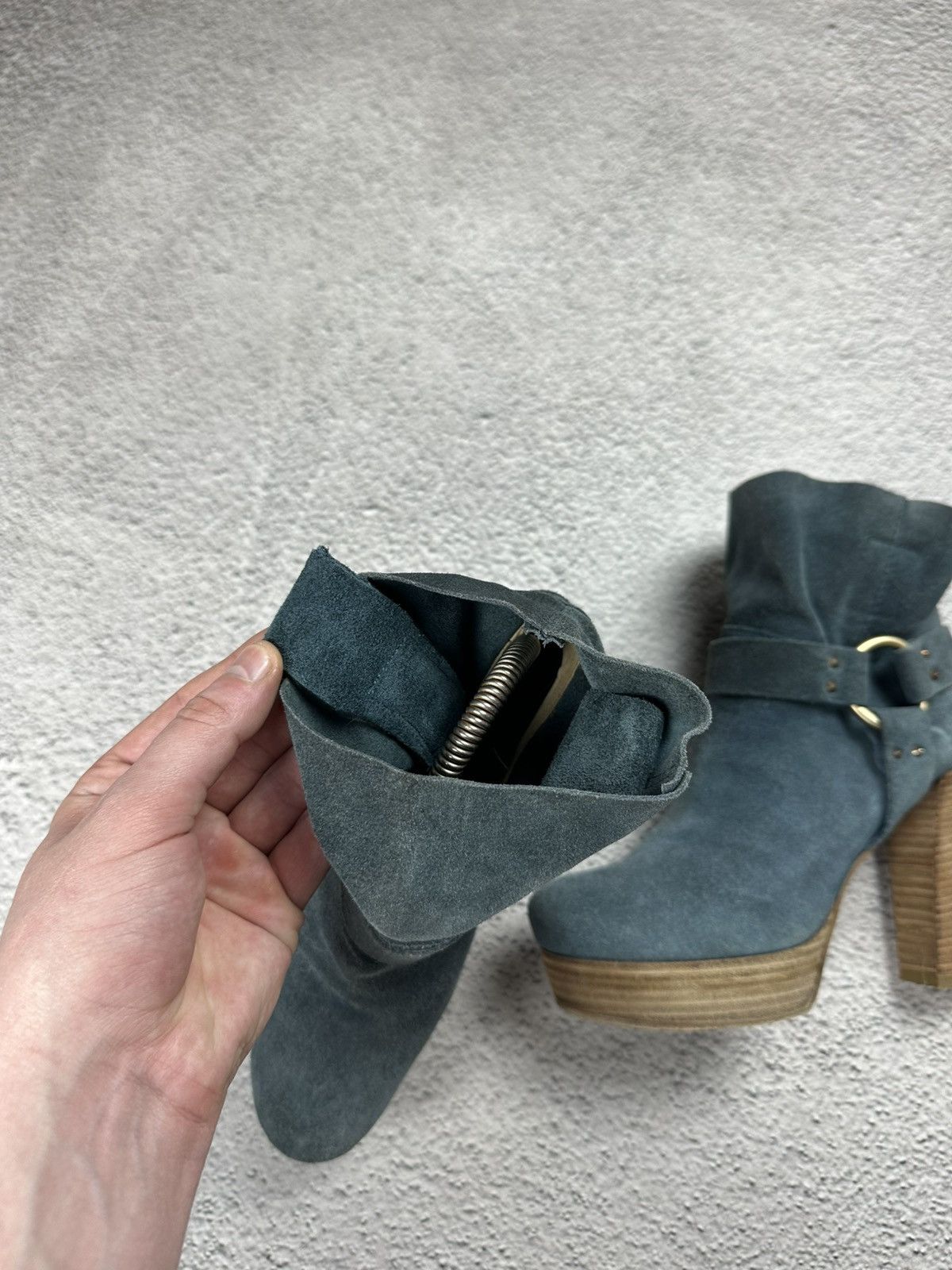 Other VTG A.S. 98 Style Boots Heels Suede Platform Hype Old Money Size US 6 / IT 36 - 5 Thumbnail