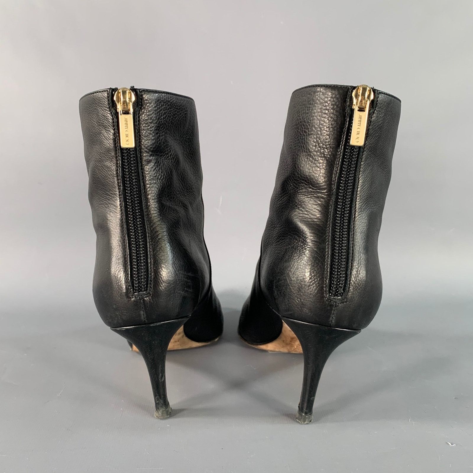 Jimmy Choo JIMMY CHOO Size 8 Black Leather Pebble Grain Back Zip Boots Size US 8 / IT 38 - 3 Thumbnail