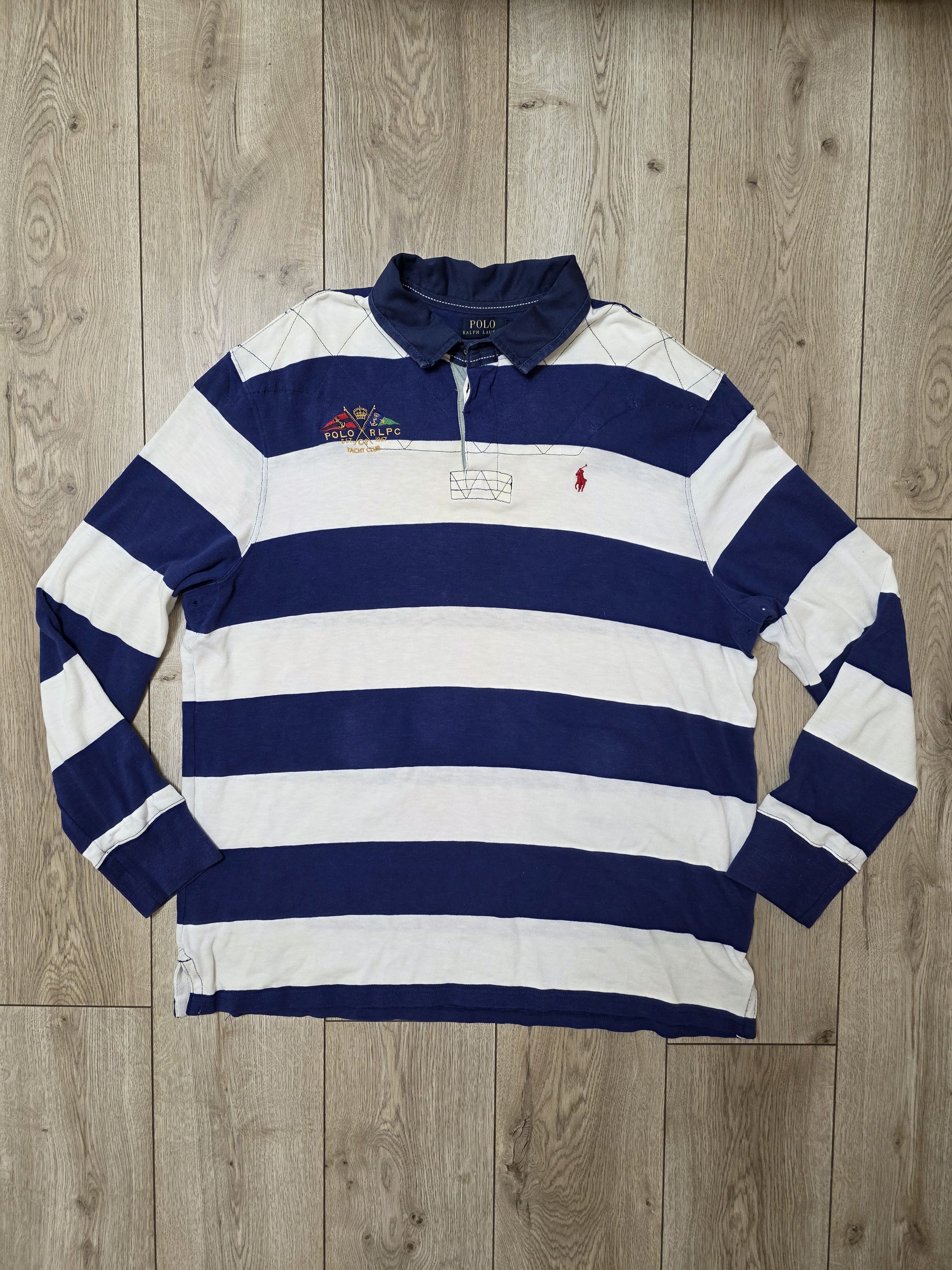 Polo Ralph Lauren POLO RALPH LAUREN VINTAGE RUGBY SHIRT 90s LONG STRIPED Size US XXL / EU 58 / 5 - 1 Thumbnail