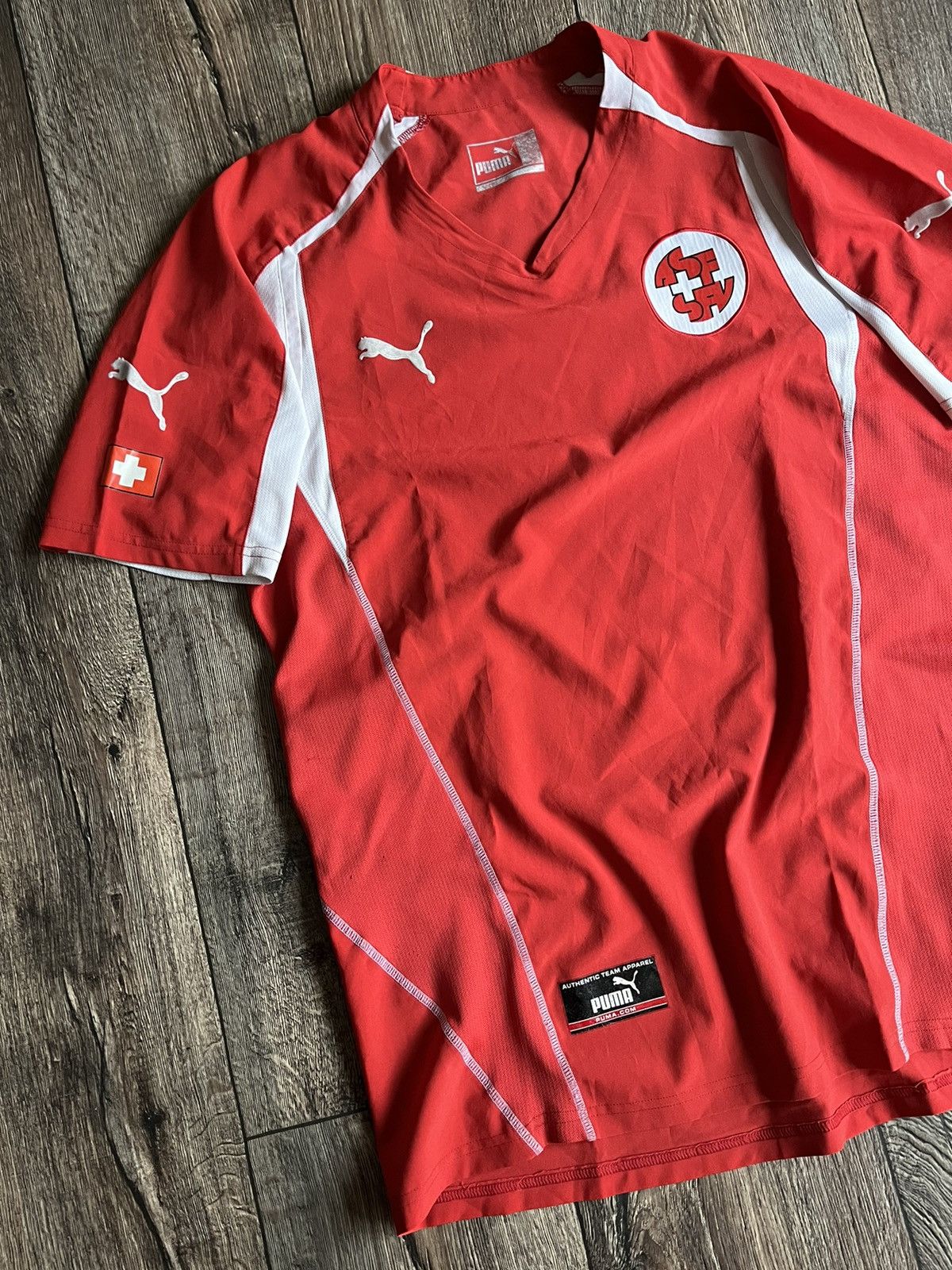 Puma × Vintage Vintage PUMA Switzerland Home Football Jersey 2004-2006 FIFA Size US L / EU 52-54 / 3 - 3 Thumbnail