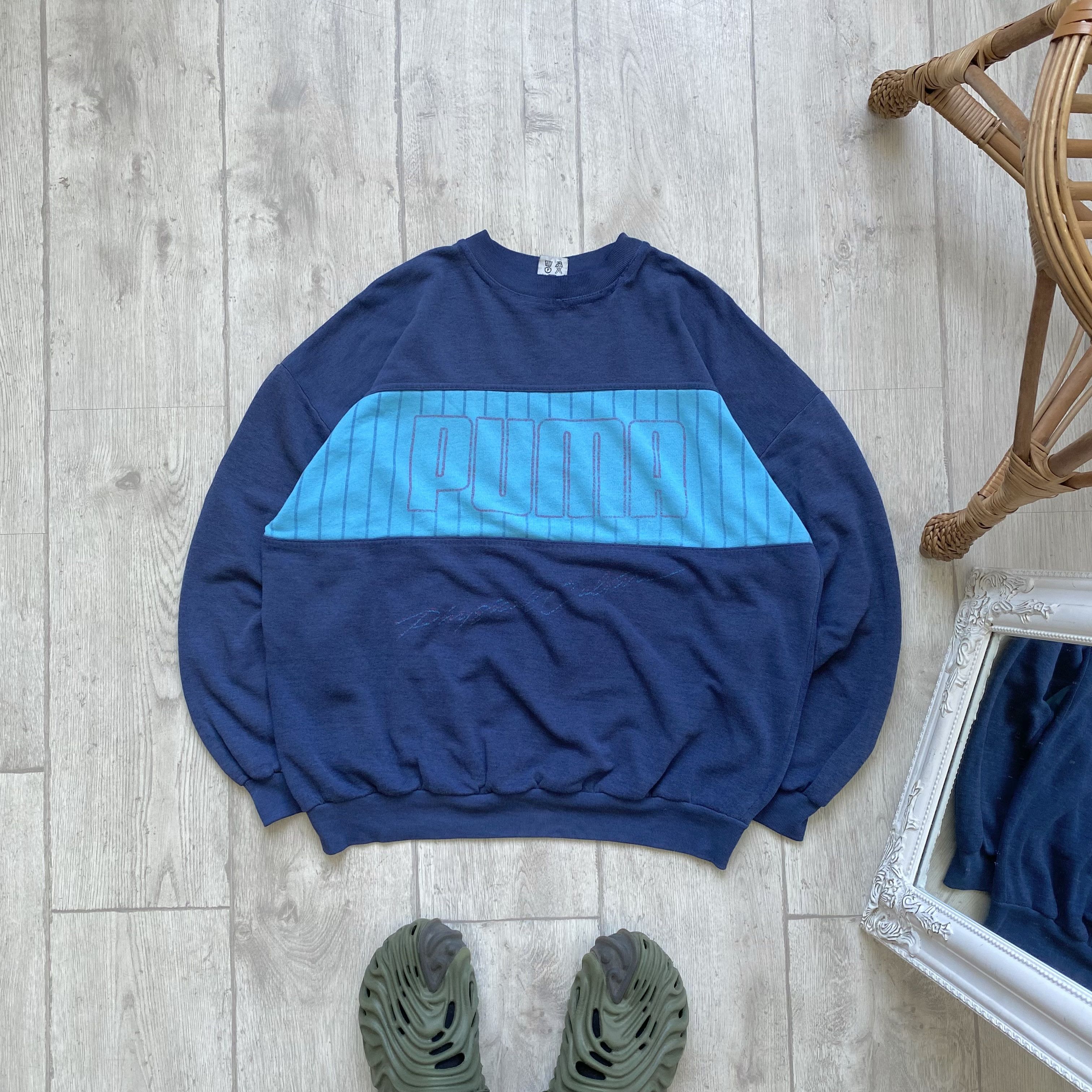 Puma Vintage 80s Puma sweatshirt Distressed Big logo Size US M / EU 48-50 / 2 - 1 Thumbnail