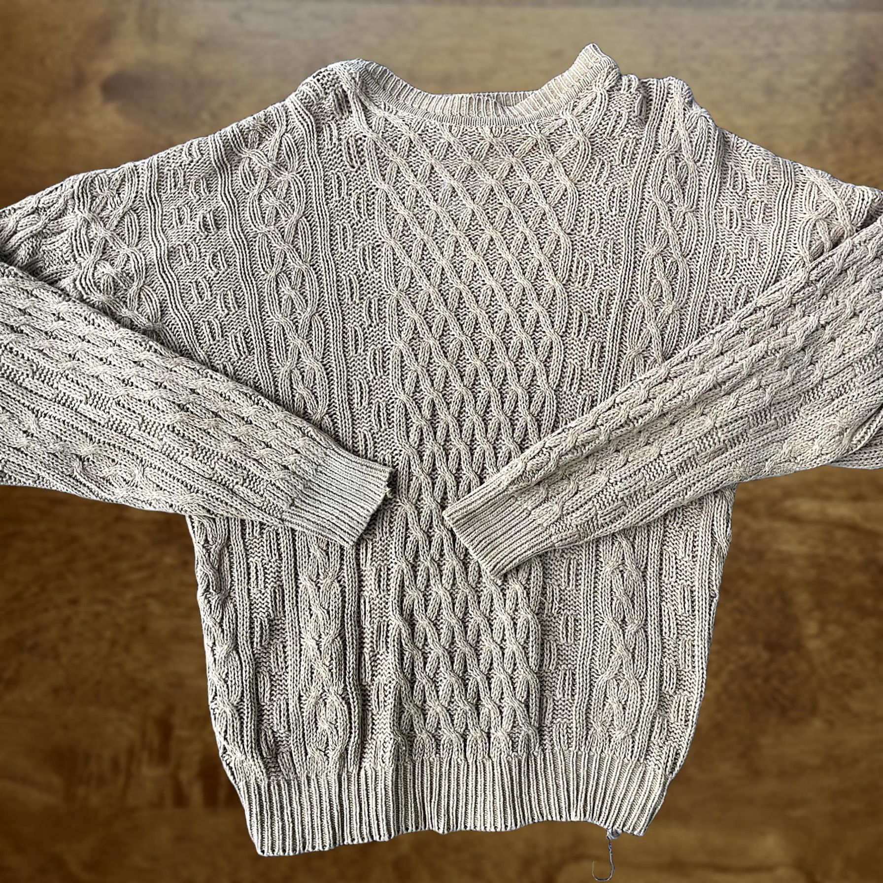 Vintage VINTAGE Ocean Port Sweater Mens XLT Cable Knit Crewneck Pullover Ramie Cotton Blend Size US XL / EU 56 / 4 - 1 Thumbnail