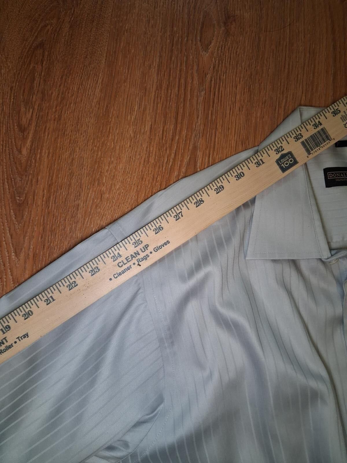 Donald Trump Donald Trump Dress Shirt 18-34/35 2XL Gray Striped Cotton Size 48R - 8 Thumbnail