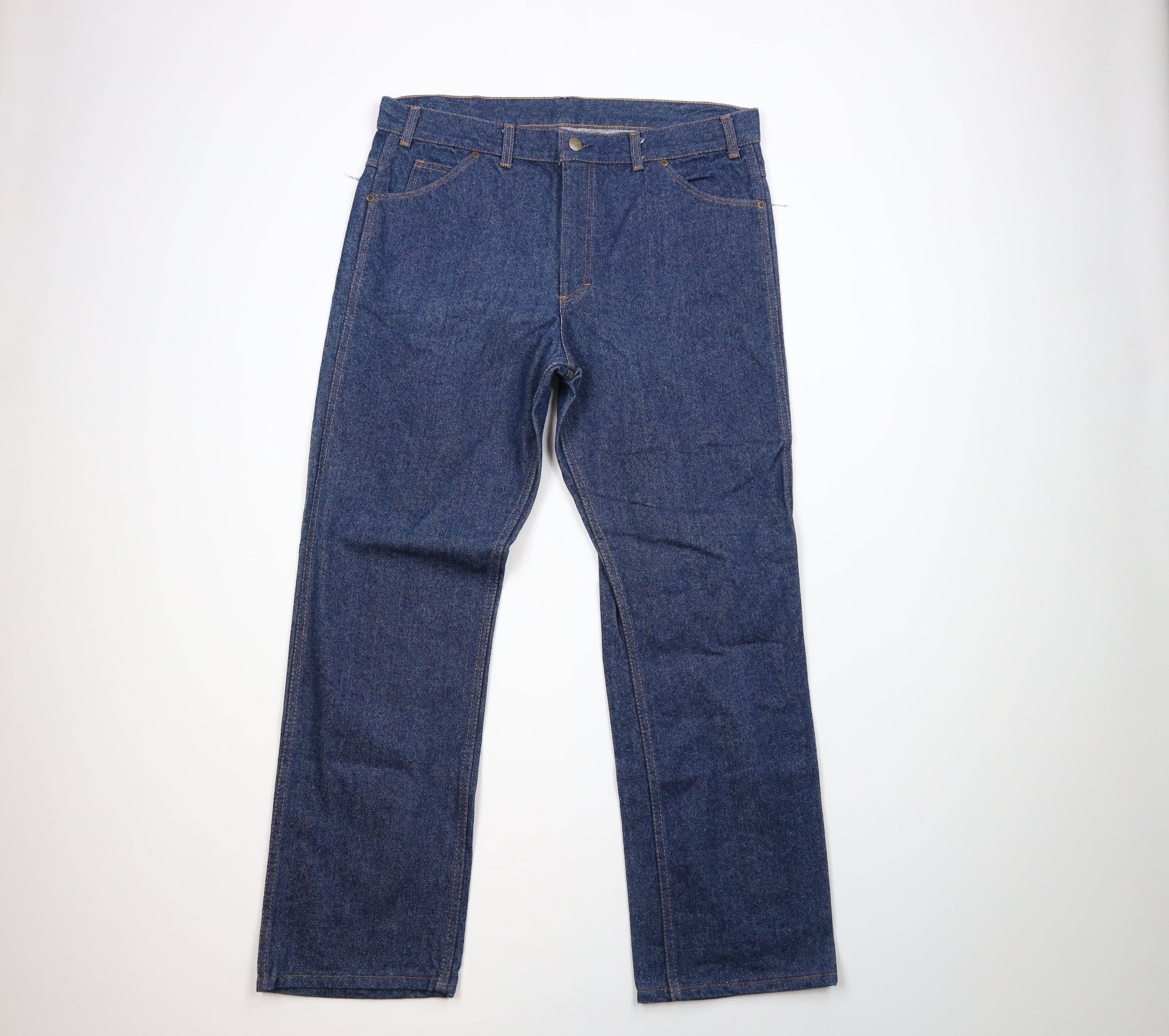 image of Vintage 70's Streetwear Flared Bootcut Denim Jeans Blue Usa, Men's (Size 38)