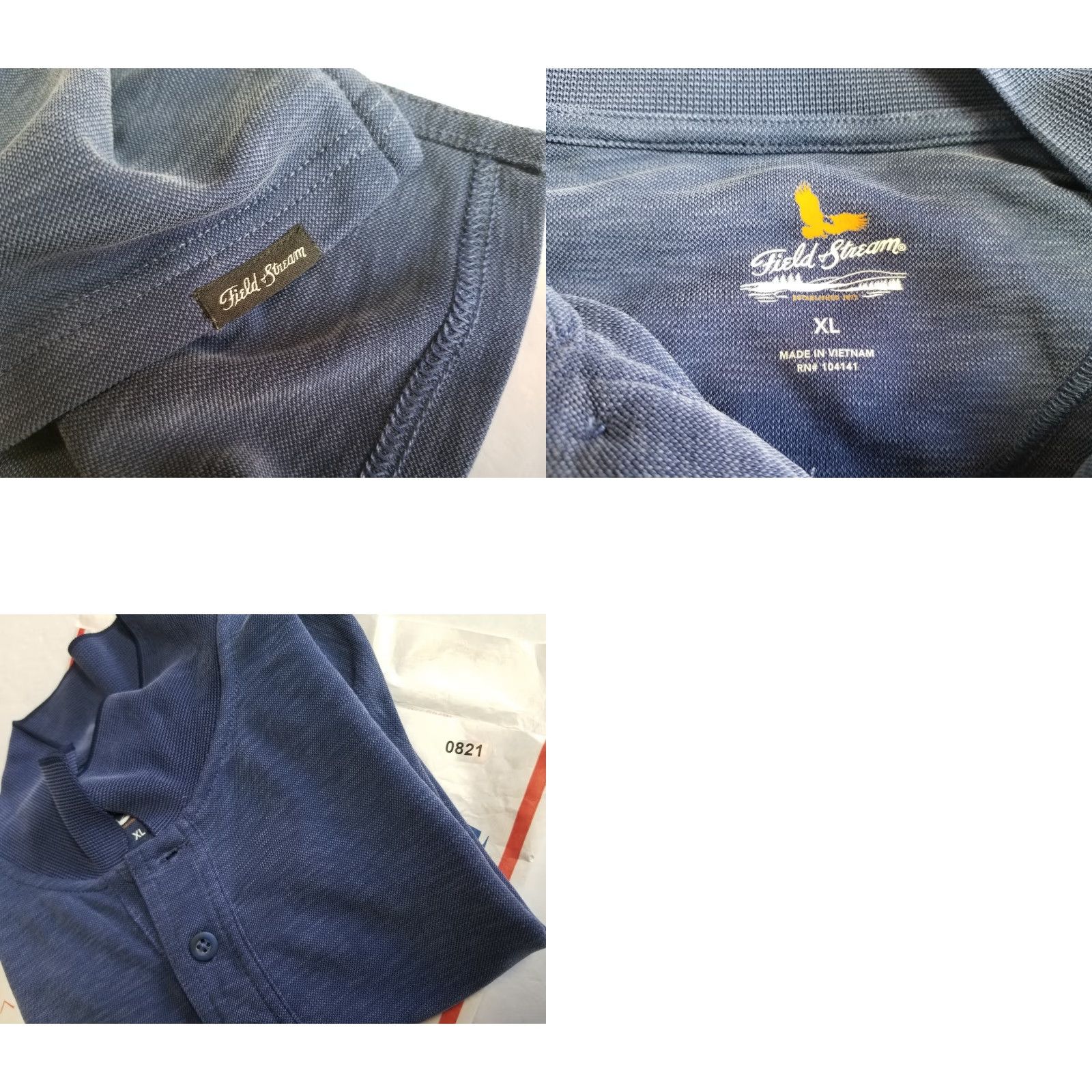 Vintage Field & Stream Polo Shirt Mens XL Short Sleeve Blue Cotton Button up Size US XL / EU 56 / 4 - 8 Thumbnail
