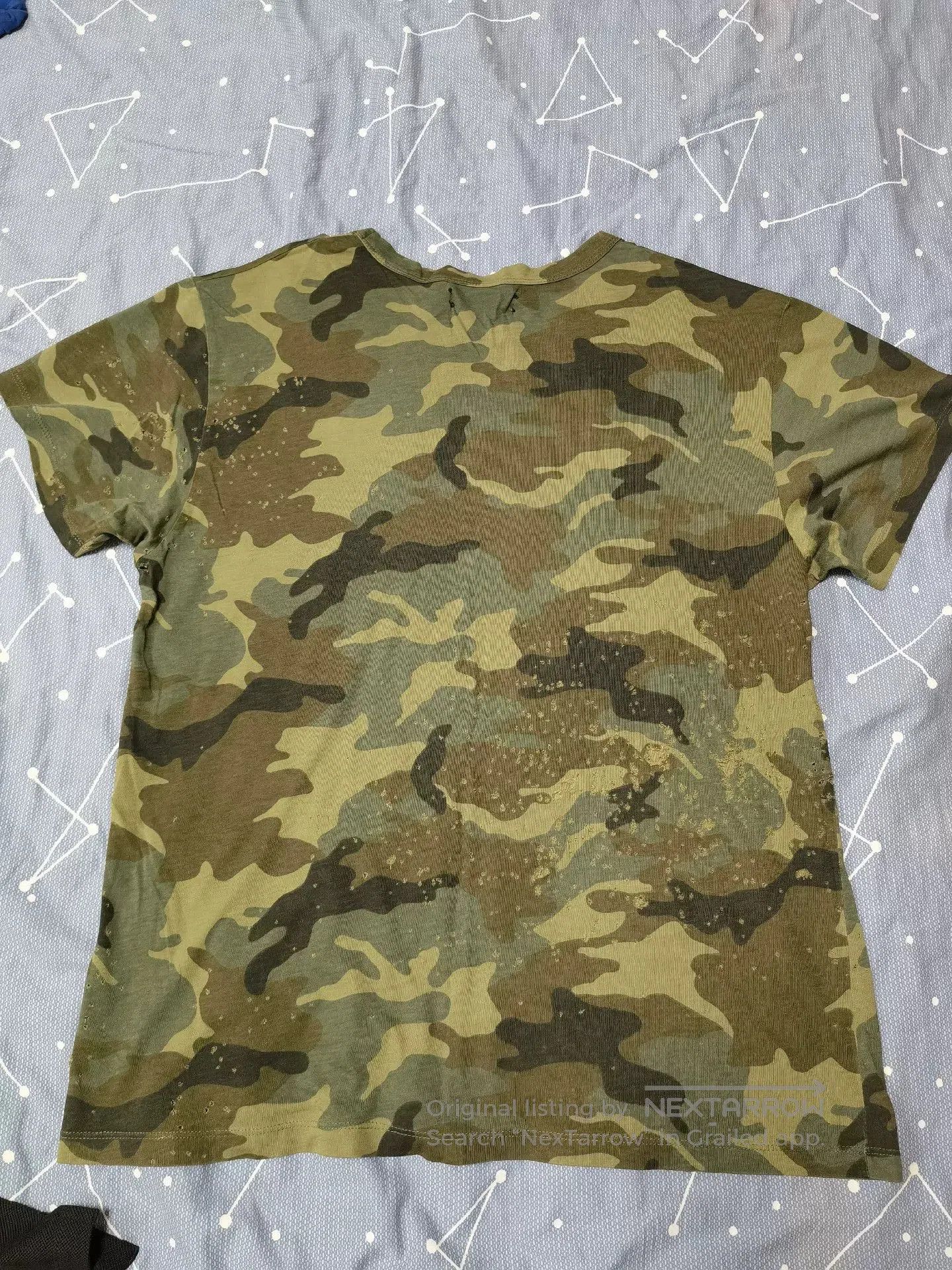 Amiri Amiri Camo Distressed Short Sleeve T-Shirt. Size US S / EU 44-46 / 1 - 2 Thumbnail