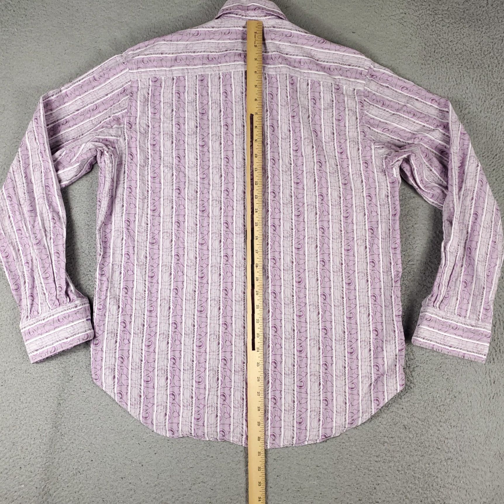 BUGATCHI Bugatchi Mens Shirt Size M Purple Striped Button-Up Long Sleeve Casual Formal Workwear Modern Classic Preppy Size US M / EU 48-50 / 2 - 3 Thumbnail