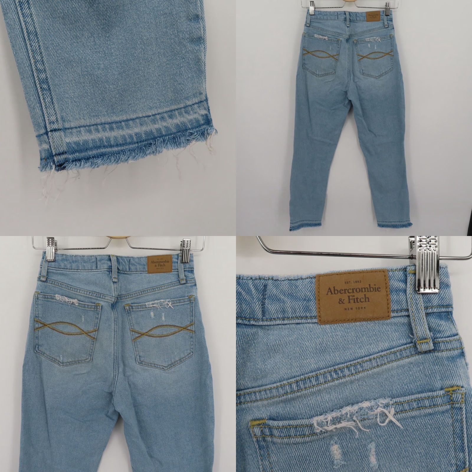 Abercrombie & Fitch Abercrombie Women 2R 26 Mom Jeans Curve Love Light Wash Distressed Denim Pants Jeans Size 26" / US 2 / IT 38 - 8 Thumbnail
