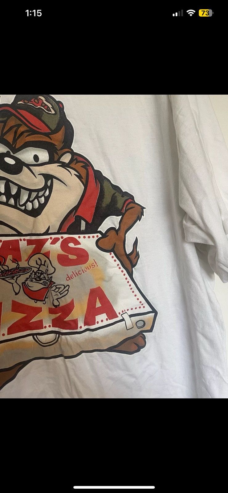 Changes × Vintage Vintage 1996 Warner Taz Pizza Double Sided Single Stitch Size US XXL / EU 58 / 5 - 6 Thumbnail