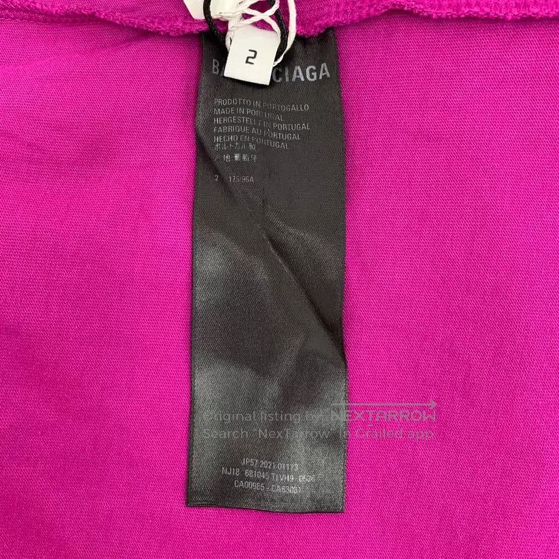 Balenciaga Balenciaga Purple Logo Letter Cotton Round Neck Short Slee Size US M / EU 48-50 / 2 - 8 Thumbnail
