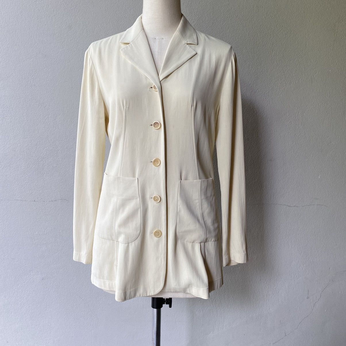 Jil Sander JILSANDER Yellow Tailored Blazer with Front Pockets Size XXS / US 00 / IT 34 - 1 Thumbnail