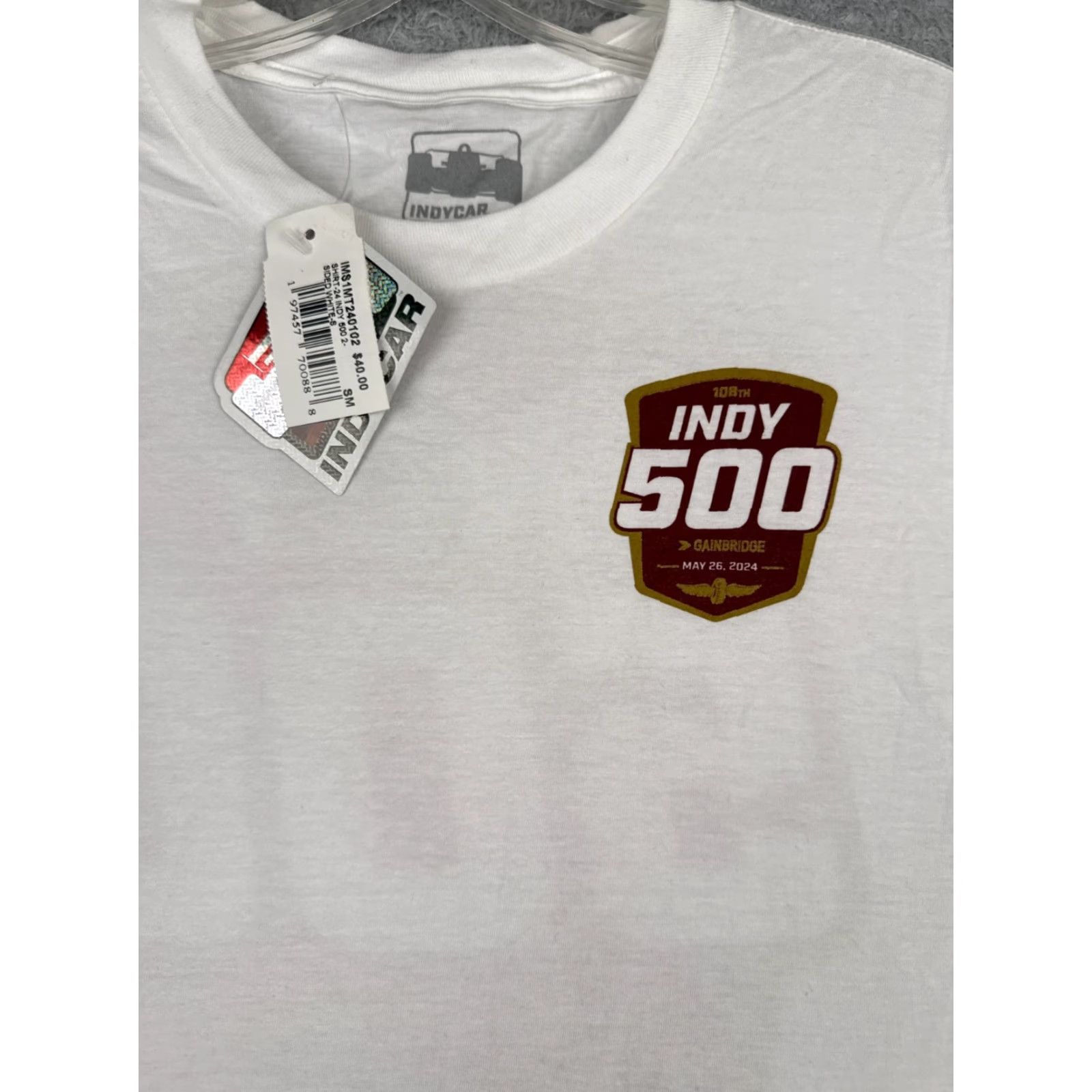 Vintage Indy 500 Shirt Adult Small White Short Sleeve Crew Neck IMS Indycar NEW Size US S / EU 44-46 / 1 - 6 Thumbnail