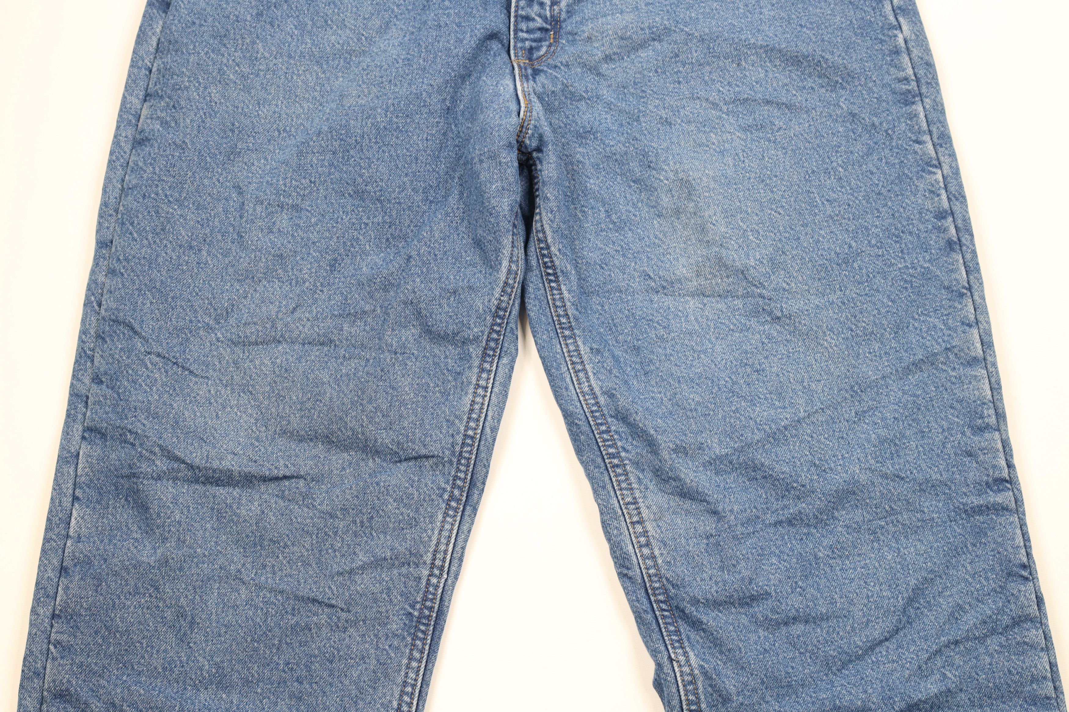 Carhartt × Vintage Vintage Carhartt Fleece Lined Relaxed Fit Denim Jeans Blue Size US 38 / EU 54 - 4 Thumbnail