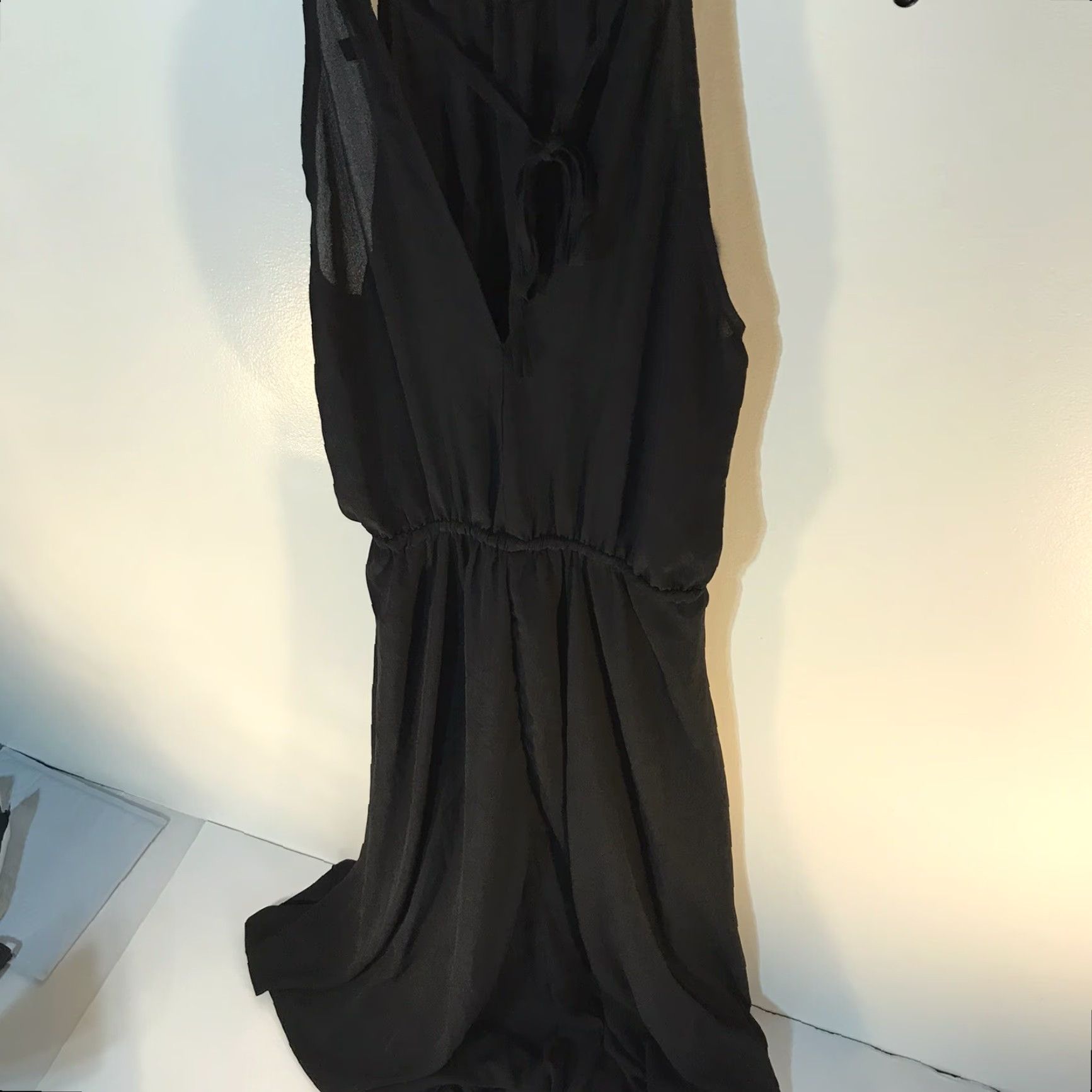 Lulus Lulus Black Maxi Dress Women Size S Halter Tie Drawstring Waist Formal Chiffon Sleeveless Summer Season Size S / US 4 / IT 40 - 3 Thumbnail