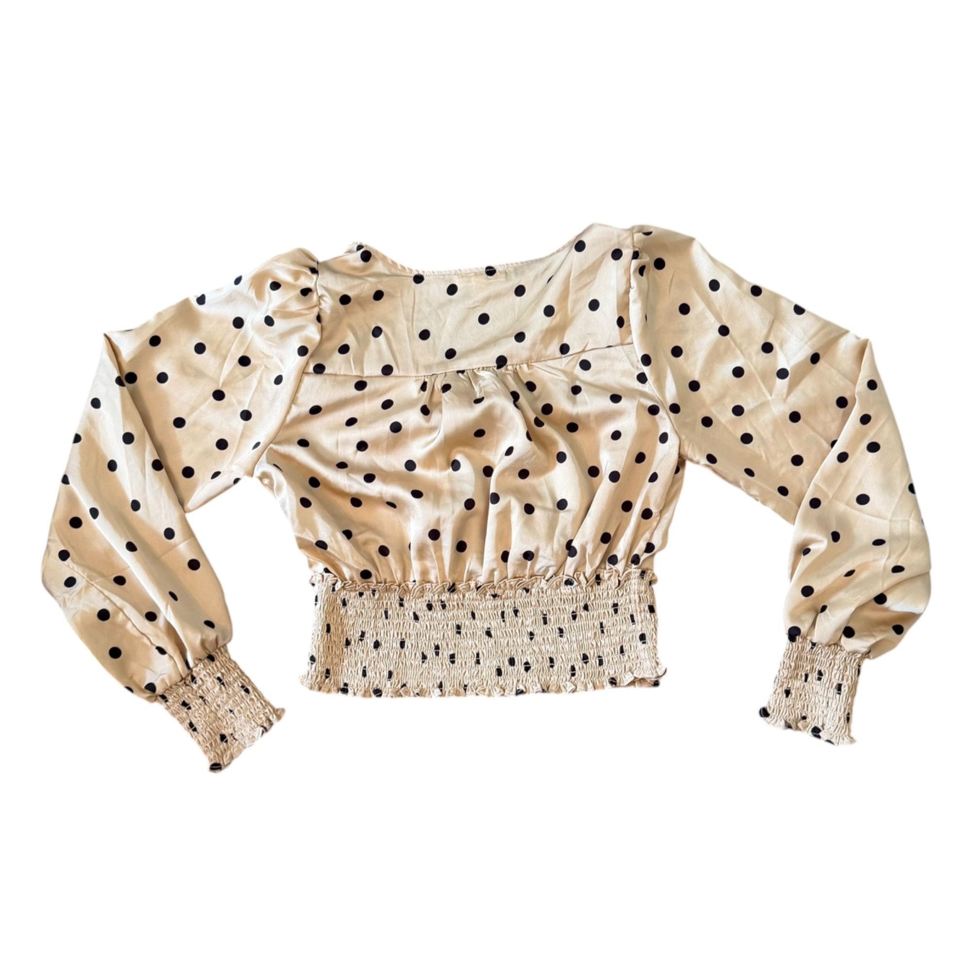 Other Blu Pepper Polka Dot Wide Smocked Waist Cropped Blouse M Size M / US 6-8 / IT 42-44 - 7 Thumbnail